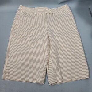 Jones New York Signature Stretch 12" Bermuda Shorts Women's Size 6 White Beige